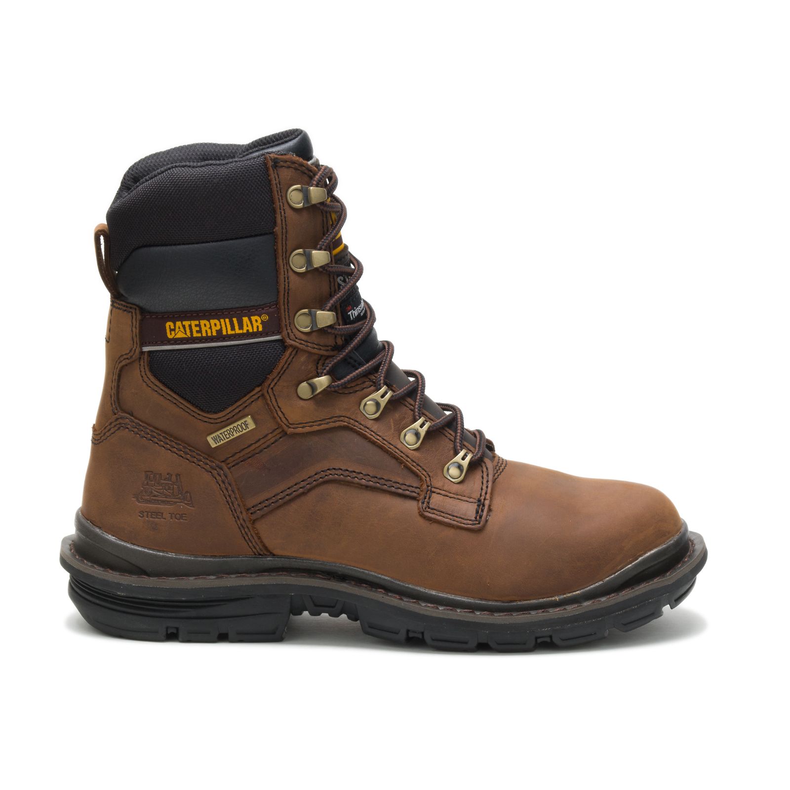 Caterpillar Flexion Generator 8" Waterproof Thinsulate™ Steel Toe - Mens Work Boots - Dark Brown - NZ (538JGSIUQ)